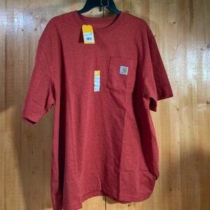 NEW! CARHARTT K87M Large Mens Men Short Sleeve Loose Fit T-Shirt Tee Shirt Red